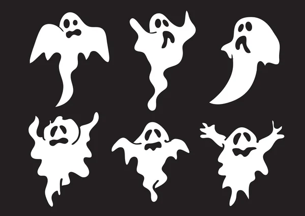 Cute and Funny White Ghost for Halloween — Stock Vector