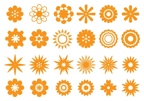 Abstract Floral Vector Design in Orange Isolated on White — Stock Vector