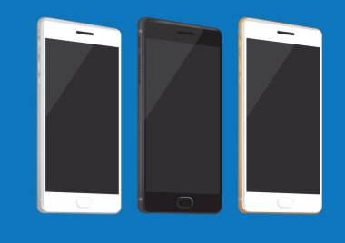Beyaz, siyah ve altın yeni cep telefonları