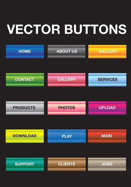 Vector Button Illustration Set — Stock Vector