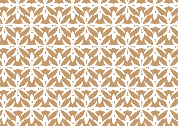 Retro Seamless Brown Stylized Flower Pattern — стоковый вектор