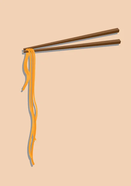 Fideos chinos con palillos — Archivo Imágenes Vectoriales