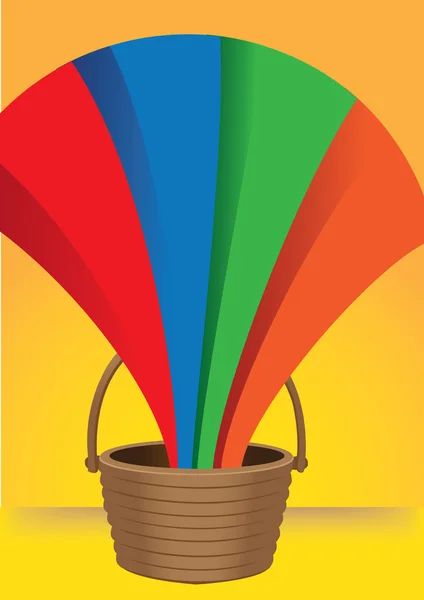 A Bucket of Emerging Rainbow — Stock Vector