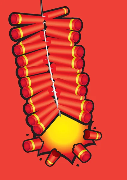 Nouvel An chinois Firecracker Illustration — Image vectorielle