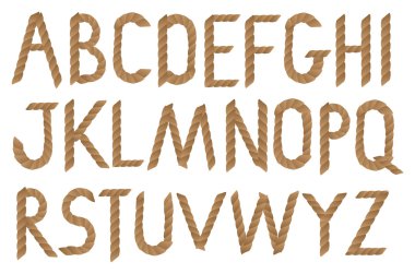 Vektör çizim ip görünümlü yazı tipi. 