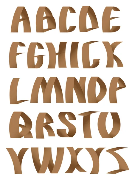 Papier basteln Alphabete Schriftarten — Stockvektor