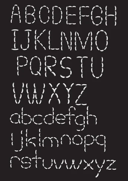 Векторні ілюстрації шрифту, що виглядає ниткою . — стоковий вектор