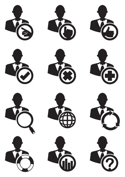 Ensemble d'icône homme d'affaires et cercle — Image vectorielle