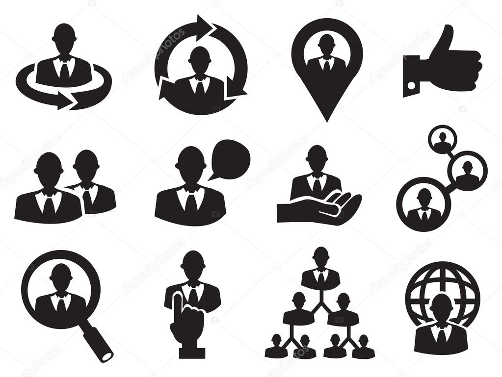 Business Man Icon Set for Human Resource