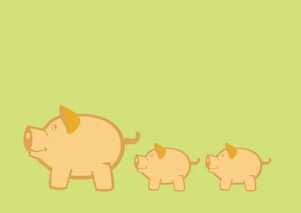 Pig with piglets — Stock Vector