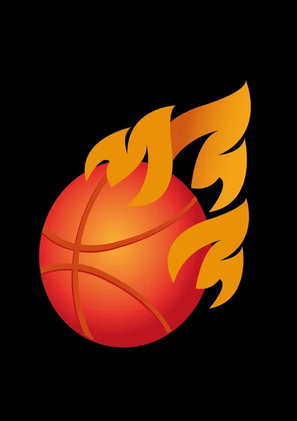 篮球火中 — 图库矢量图片