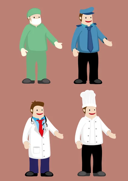 Professionals and occupations vector illustration — Stock Vector