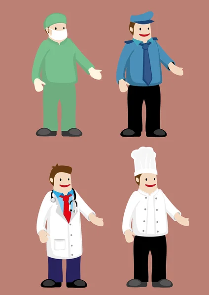 Professionals en beroepen vector illustratie — Stockvector