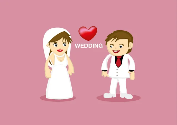 Conjunto de boda romántica - pareja de pie — Vector de stock