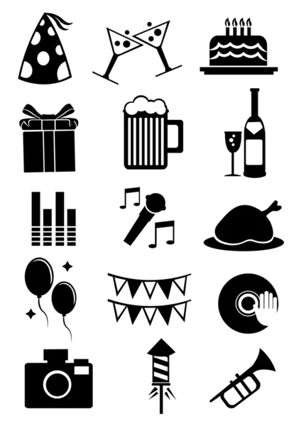 Iconos aislados para celebraciones y fiestas — Archivo Imágenes Vectoriales