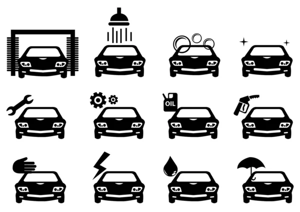 Ilustração vetorial de ícones de serviço de carro — Vetor de Stock
