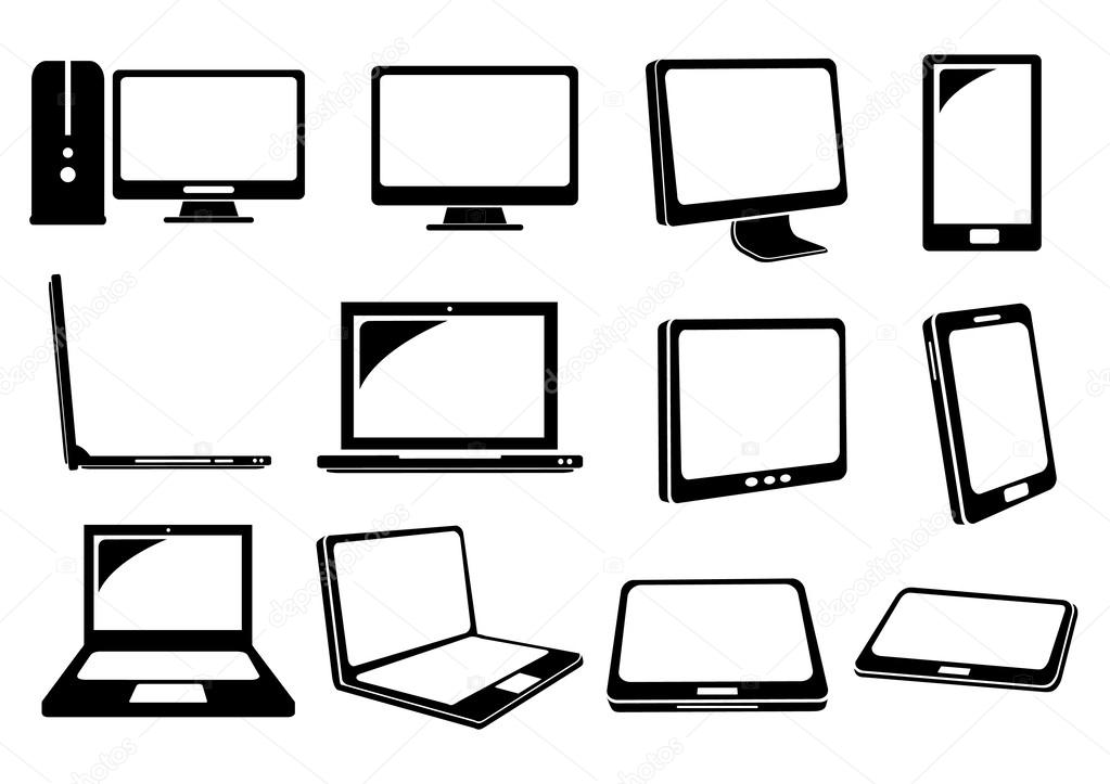Different models of computers and laptops