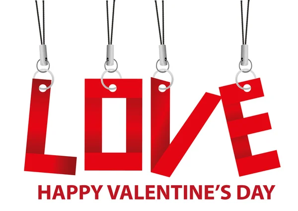 Liebe hängt am besten zum Valentinstag. — Stockvektor