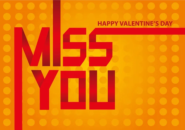 Valentine dag berichtformulier Miss You — Stockvector