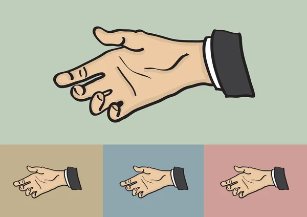 Hand die naar Handshake vectorillustratie reikt — Stockvector