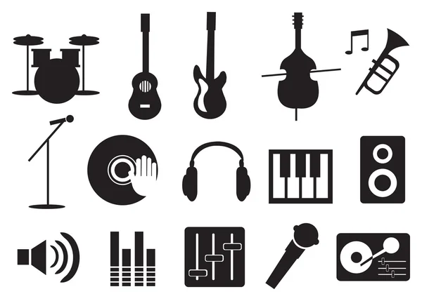 Instrumento de música y herramientas iconos — Vector de stock