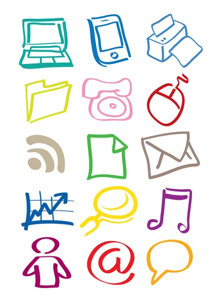 Office Equipment Vector Icon Doodles — Stock Vector