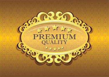 Altın Premium kalite damgası vektör çizim