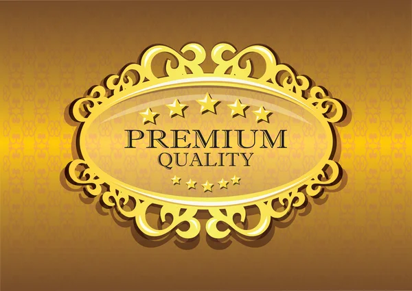 Gouden Premium kwaliteit stempel vectorillustratie — Stockvector