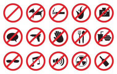 Kırmızı hiçbir belirti ve Anti-semboller için yasak faaliyetler