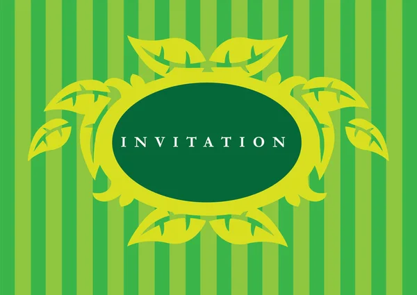 Green Nature Design Invitation Card — Stock Vector