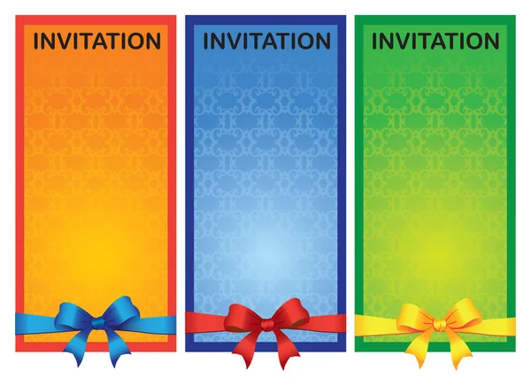 Three vertical invitation card — Stock Vector