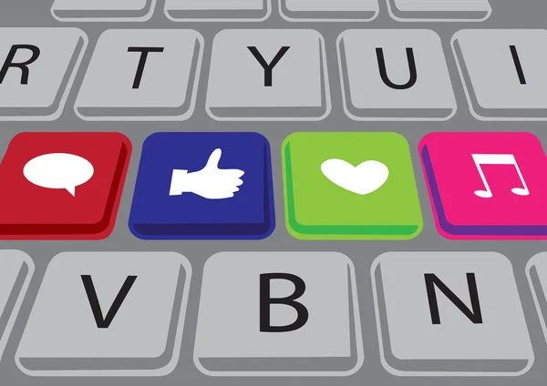 Social media Keyboard — Stock Vector