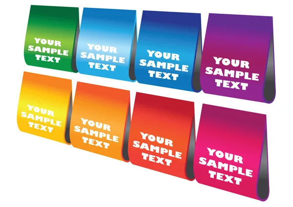 Set of 8 Rainbow Color Tags and Label Paper — Stock Vector