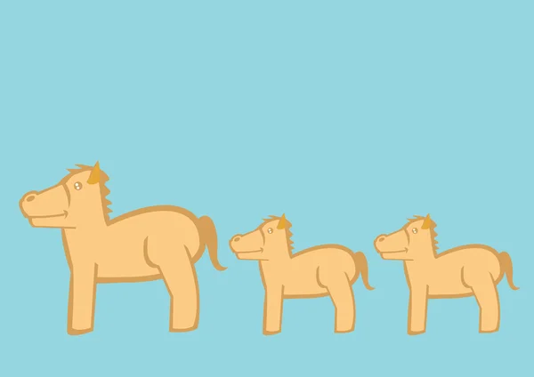 Niedlichen Cartoon Ponys Vektor Illustration — Stockvektor