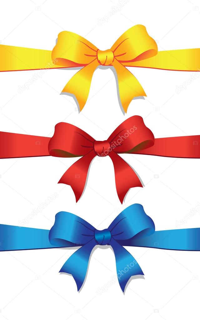 Three colored bows