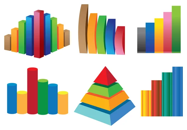 Gráfico de estoque colorido — Vetor de Stock