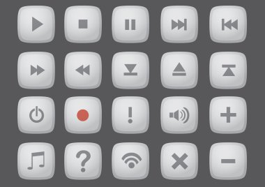Web arabirimi düğmesini vektör bilgisayar Icon Set