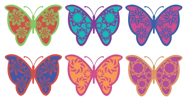 Diseño de vectores de mariposa de lujo colorido — Archivo Imágenes Vectoriales