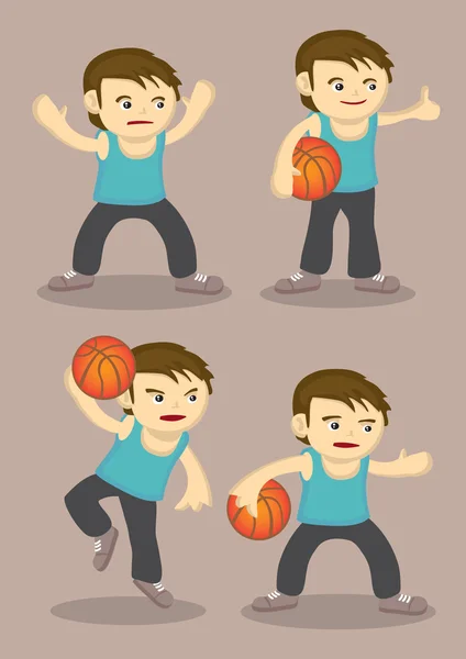 Joueur de basket-ball Cartoon Vector — Image vectorielle