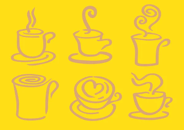 Café chaud minimaliste dans la conception vectorielle de tasse — Image vectorielle