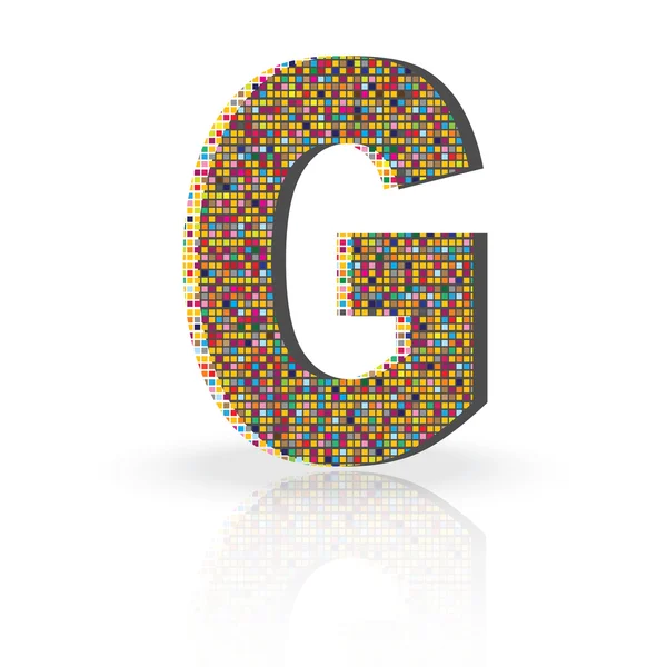 3d 矢量字体与反射字母表字母 G — 图库矢量图片