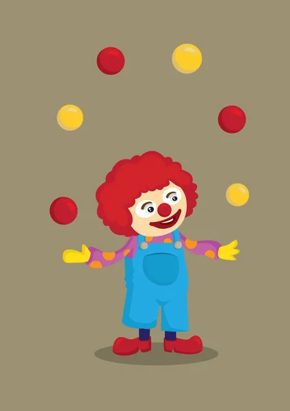 Jonglieren Clown Vektor Cartoon-Figur — Stockvektor