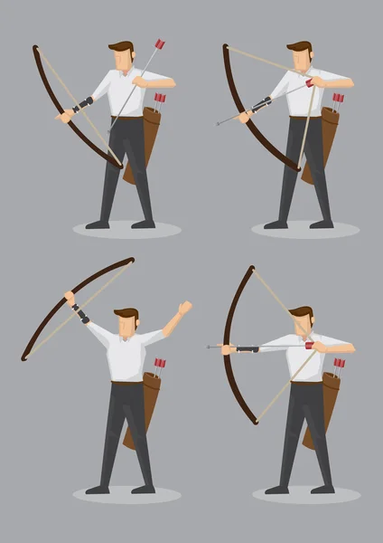 Archers with Bow and Arrows — Stock Vector