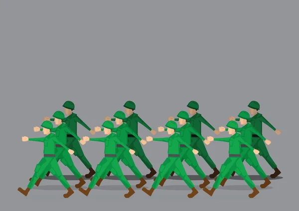 Soldiers Marching in Military Parade Royalty Free Stock Vectors