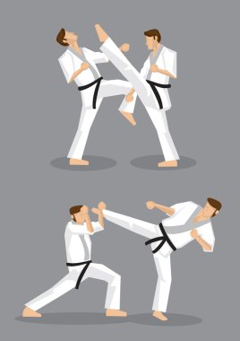 Karate tekme vektör çizim