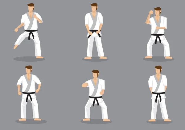 Temel Karate hareketleri vektör Icon Set — Stok Vektör