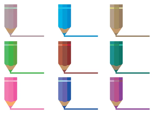 Färgpennor Rita linje vektor Illustration — Stock vektor