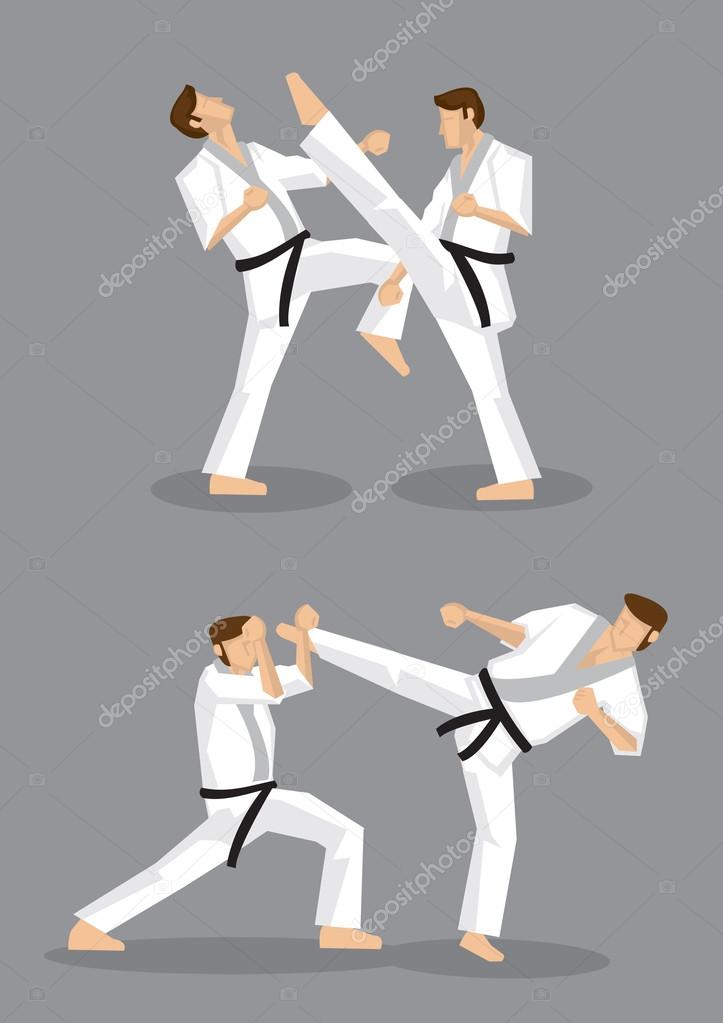 Karate Kick Vector Illustration