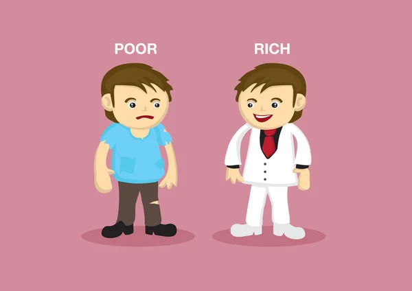 Cartoon Rich  and Poor Man — Stock Vector