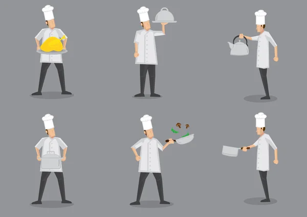 Cooking Chef Cartoon Characters — Stock vektor